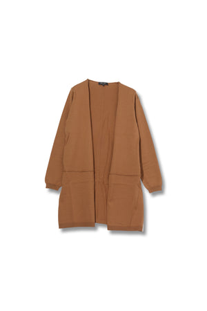 【24SS 商品】綿シルク切替トッパーカーディガン