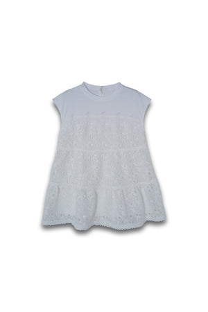 【25SS商品-25828016】レースカットソーコンビネーショントップス