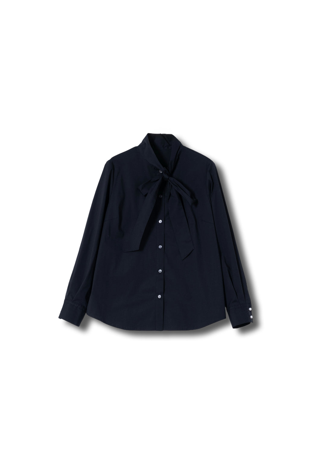 【25AW商品-25140000】パール釦コットンボウタイブラウス