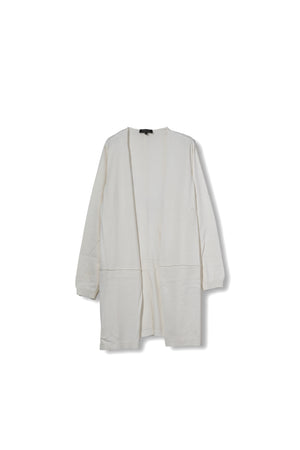 【24SS 商品】綿シルク切替トッパーカーディガン