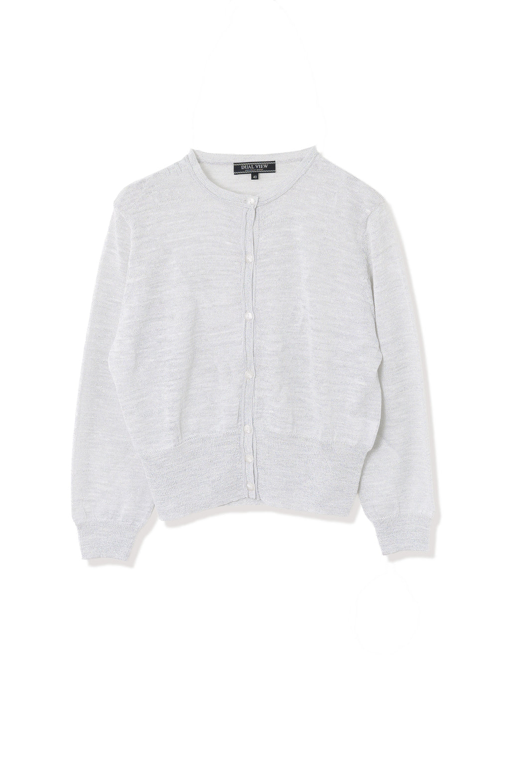 【993398003】リネンラメシアークルーカーディガン