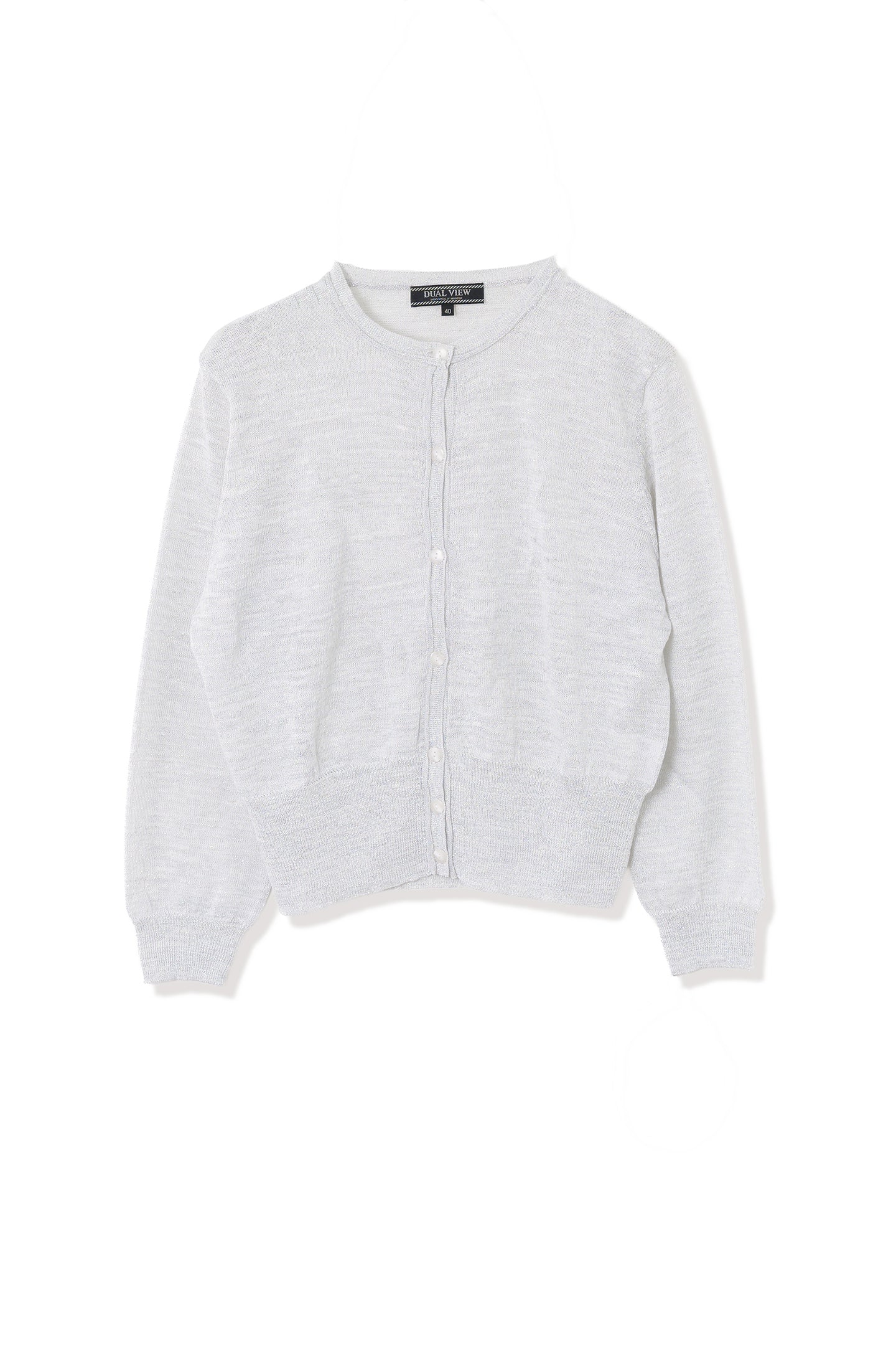 【993398003】リネンラメシアークルーカーディガン