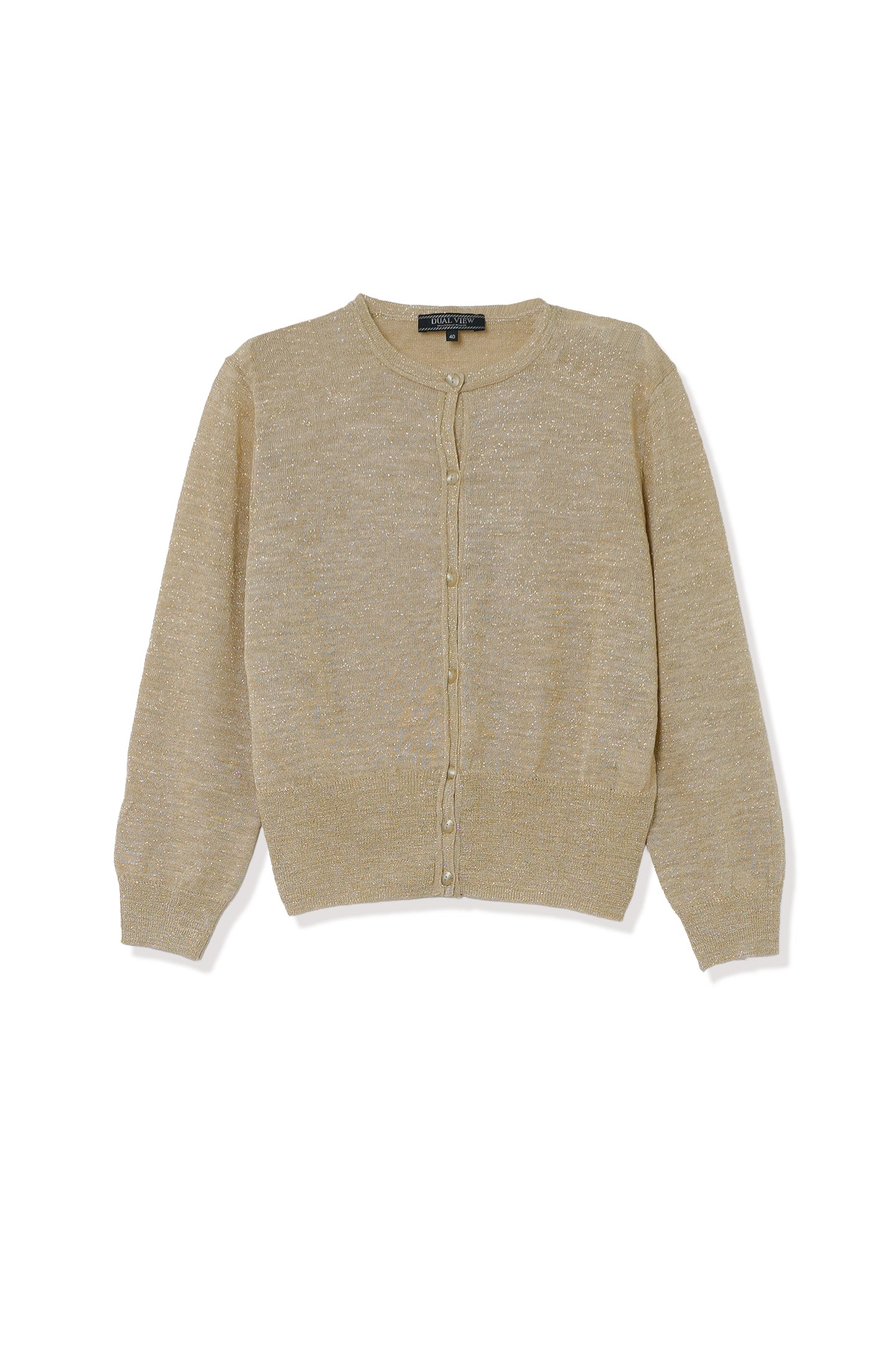 【993398003】リネンラメシアークルーカーディガン