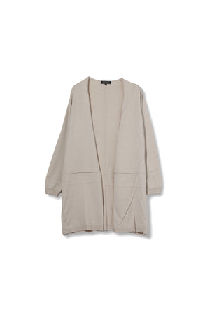 【24SS 商品】綿シルク切替トッパーカーディガン