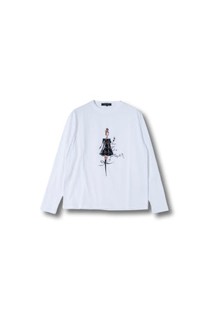 【25AW予約商品-25848000】ツイードドレスガールロングスリーブTシャツ