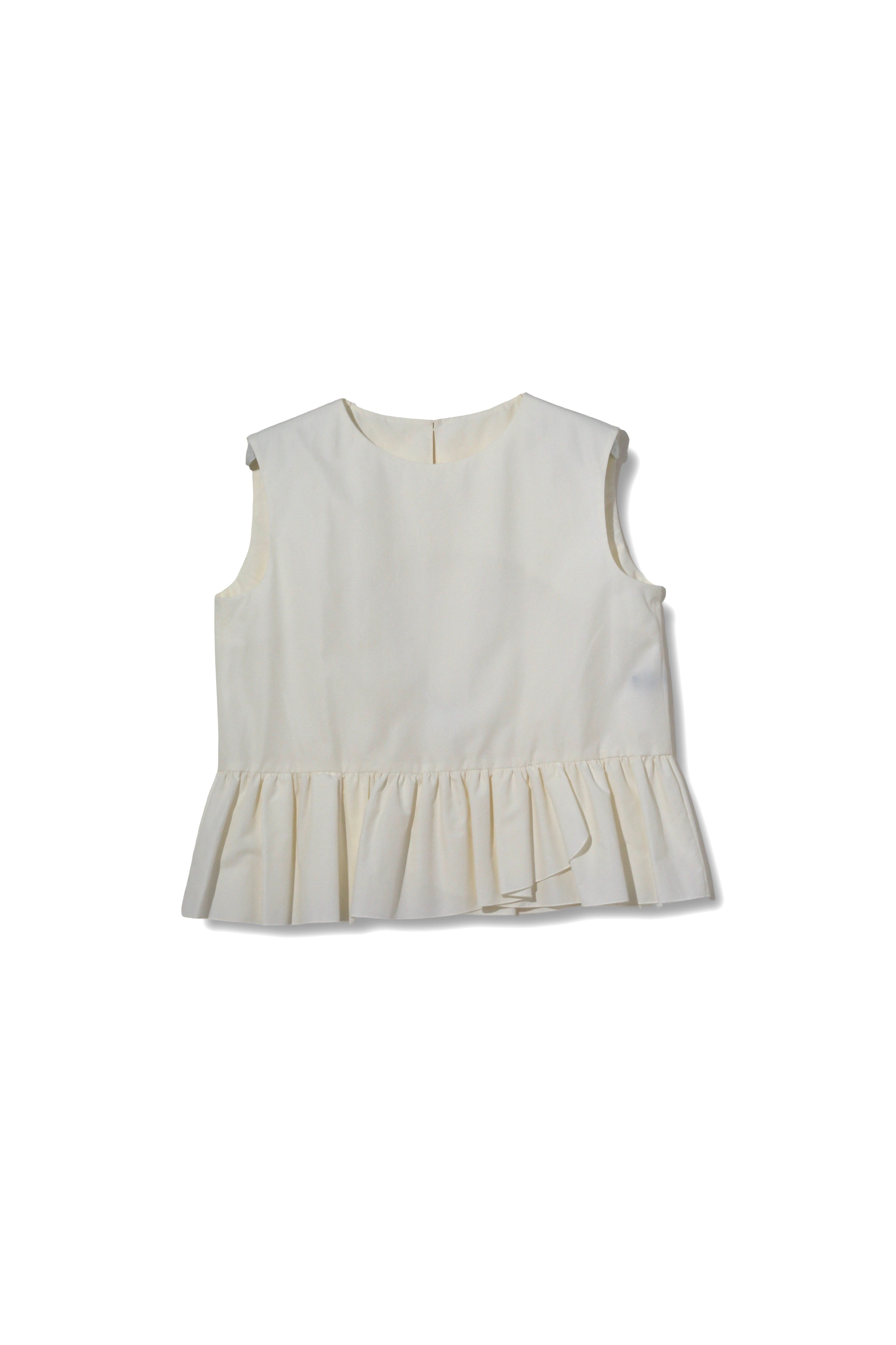 【25SS商品-25120023】ドライコットンナイロンペプラムTOP