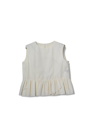 【25SS商品-25120023】ドライコットンナイロンペプラムTOP