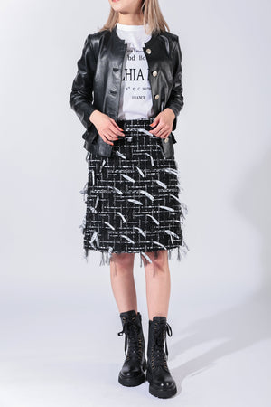 【23AW SALE商品】フランスマリアツイード使用のコンパクトスカート