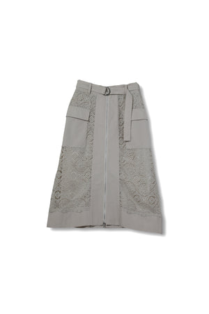 【24SS 商品-24112008】レース切り替えタフタポケット付きスカート
