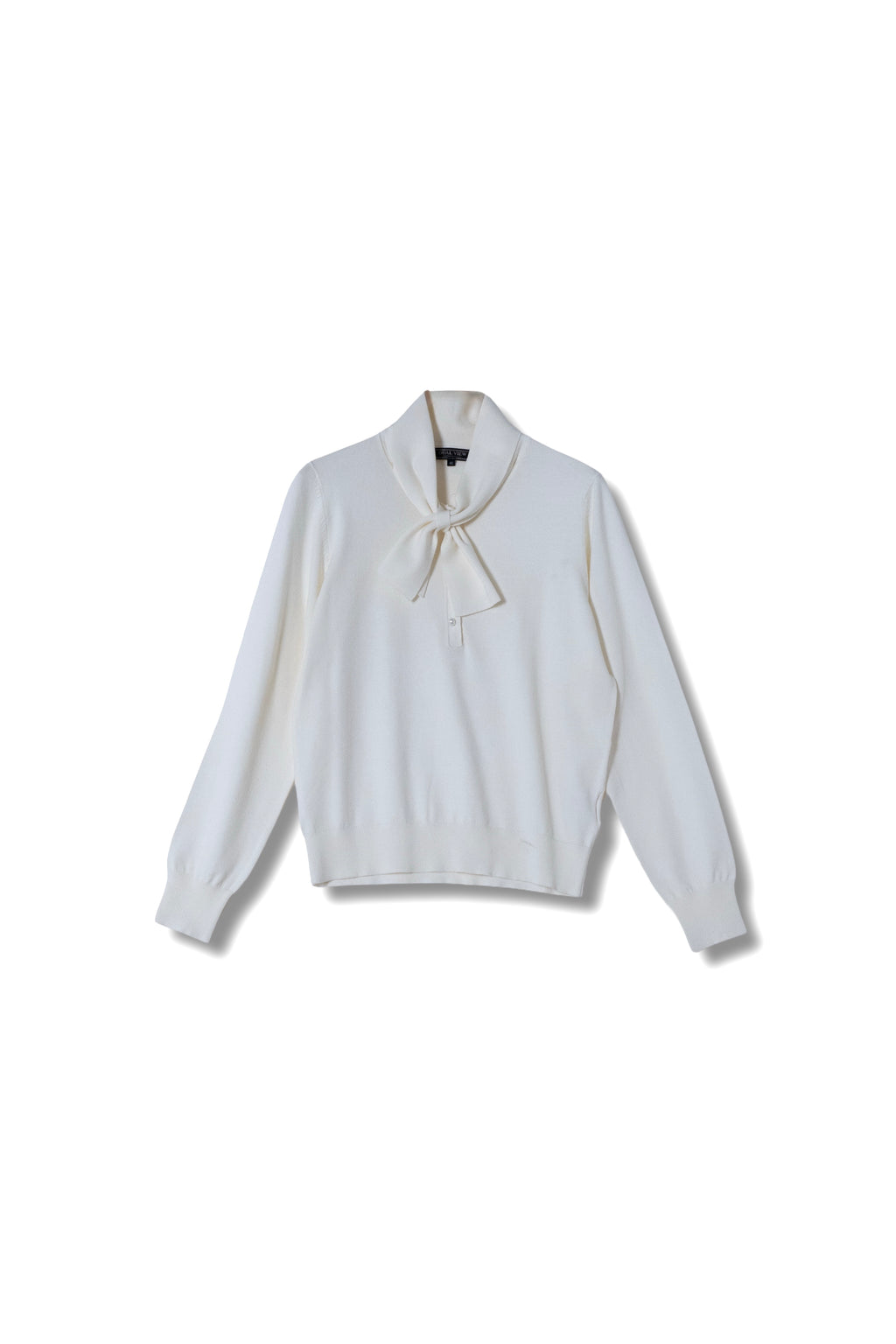 【25AW商品-25348029】パール釦ボウタイニット