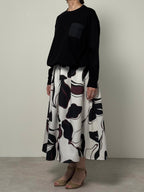 【25AW商品-25142000】ビッグフラワープリントスカート