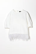【24SS 商品】フェザー付きトップス