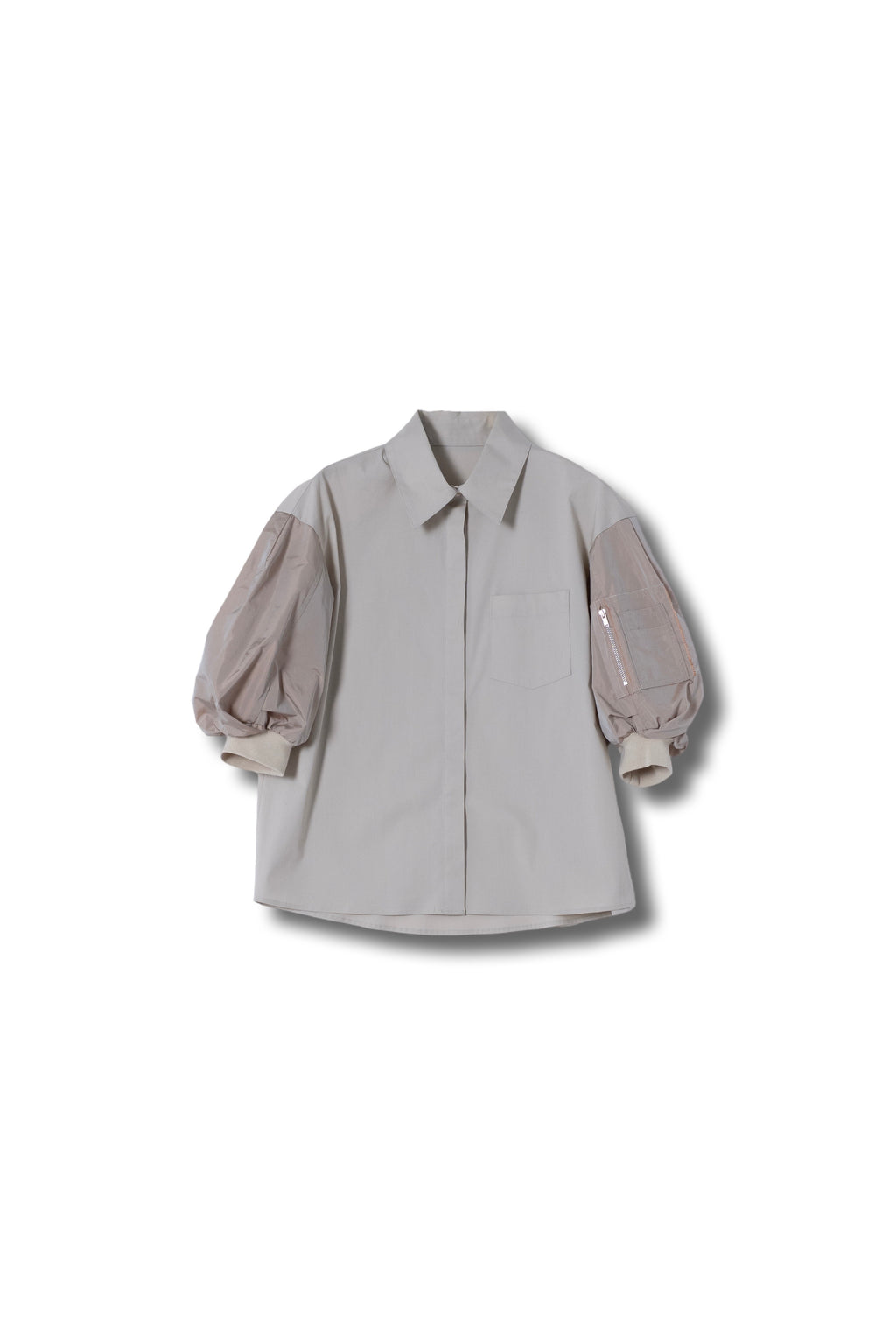 【25AW商品-25140001】タフタパフスリーブシャツ