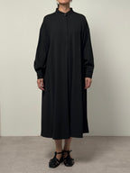 【25AW商品-25146014】サイドボールチェーンウールミックスシャツドレス