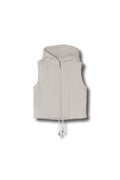 【25AW商品-25153028】ケーブルニットタフタコンビフード付きベスト