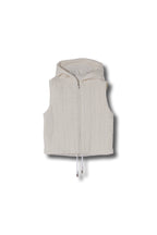 【25AW商品-25153028】ケーブルニットタフタコンビフード付きベスト