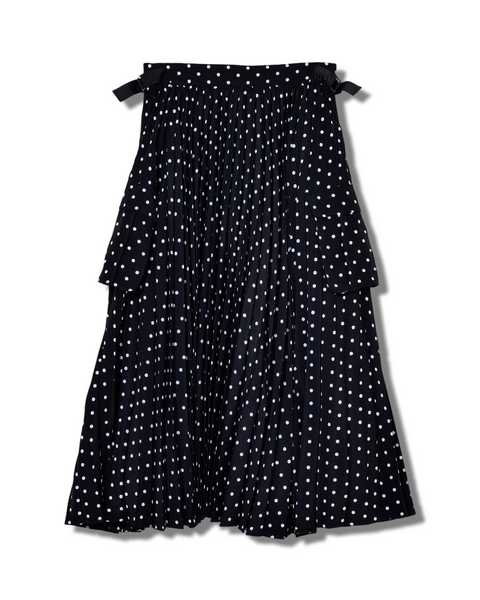 No.142 Prince アコーディオンプリーツキュロット☆NAVY☆新品 24AW商品-24142004】ポルカドットアコーディオンプリーツ