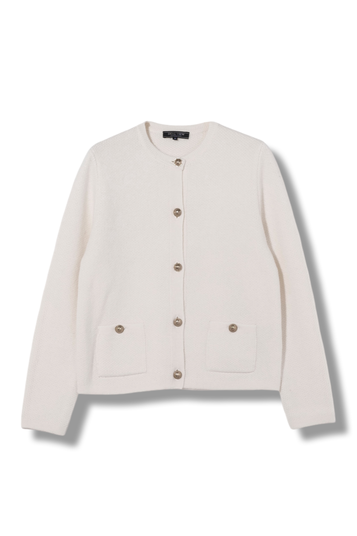 【24AW商品-24348018】ラーベン編みクルーカーディガン