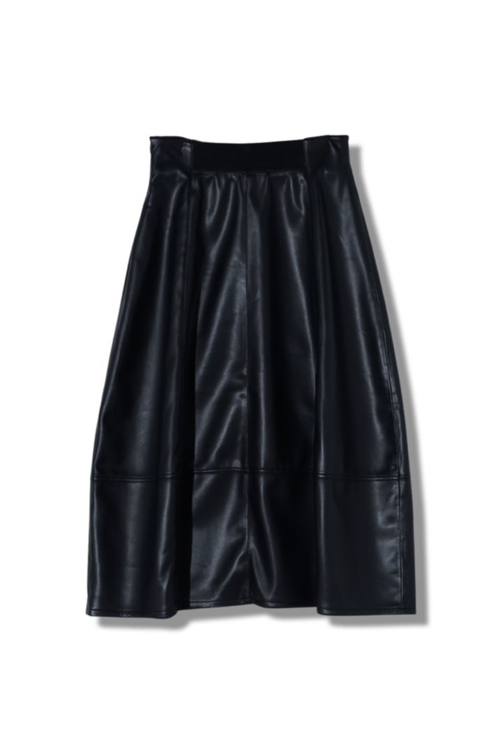 【24AW商品-24152020】フェイクレザーコクーンスカート