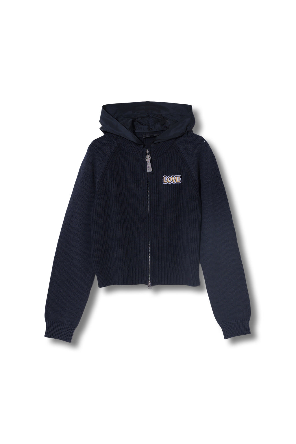 【25SS商品-25318003】タフタフードZIPアップニットブルゾン