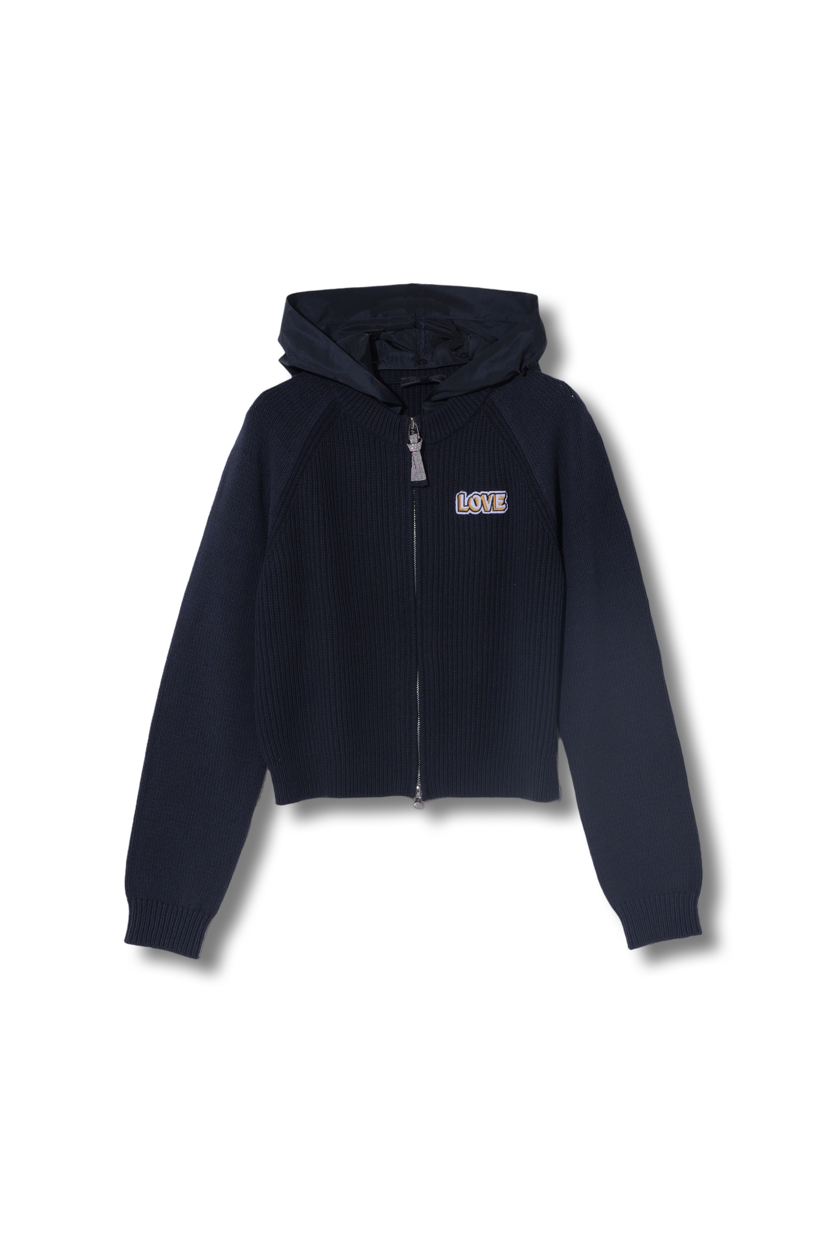 【25SS商品-25318003】タフタフードZIPアップニットブルゾン