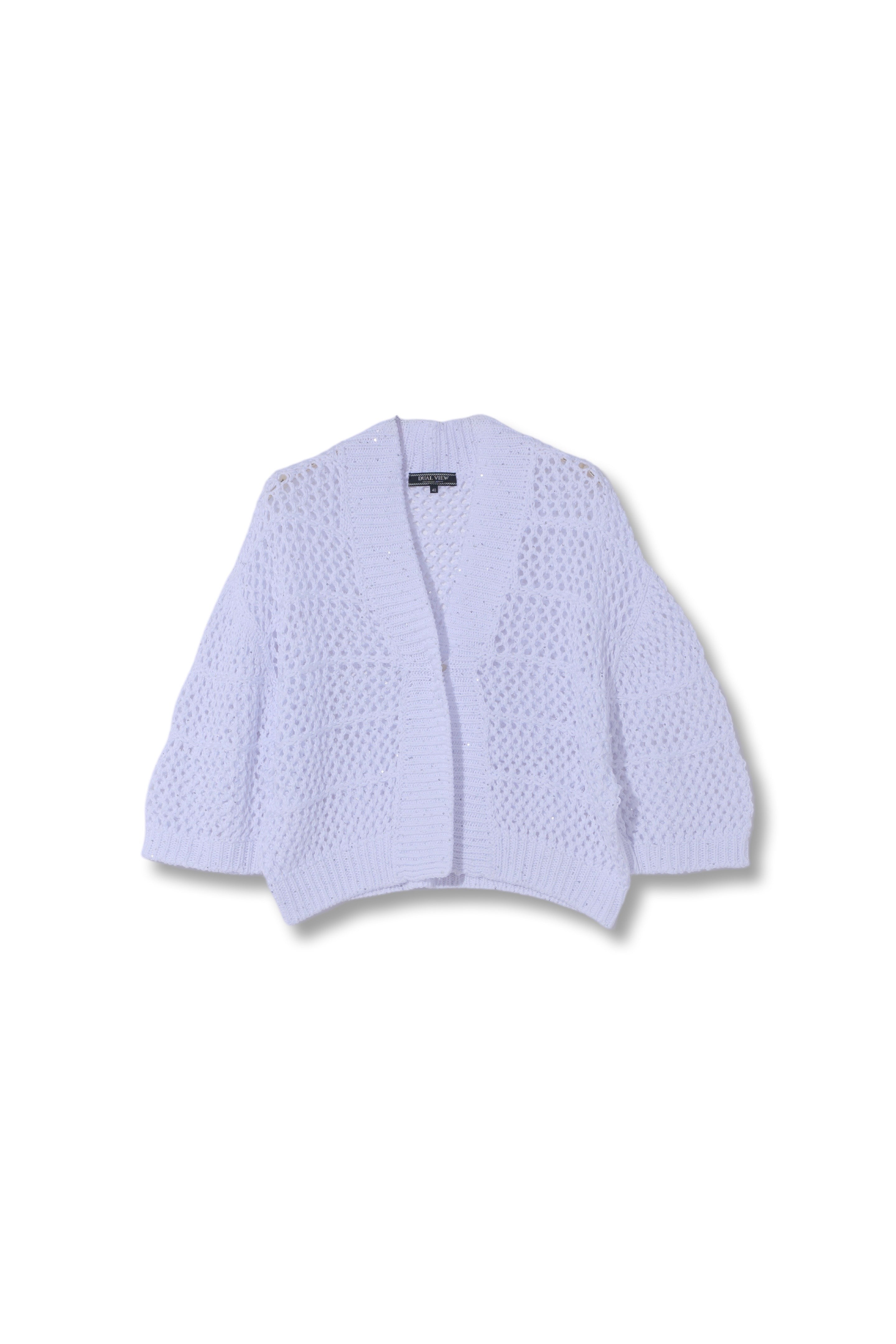 25SS商品-25318014】メッシュ編みスパンコールニット