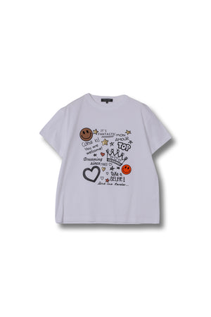 【25SS商品-25828010】スマイル＆クラウンTシャツ