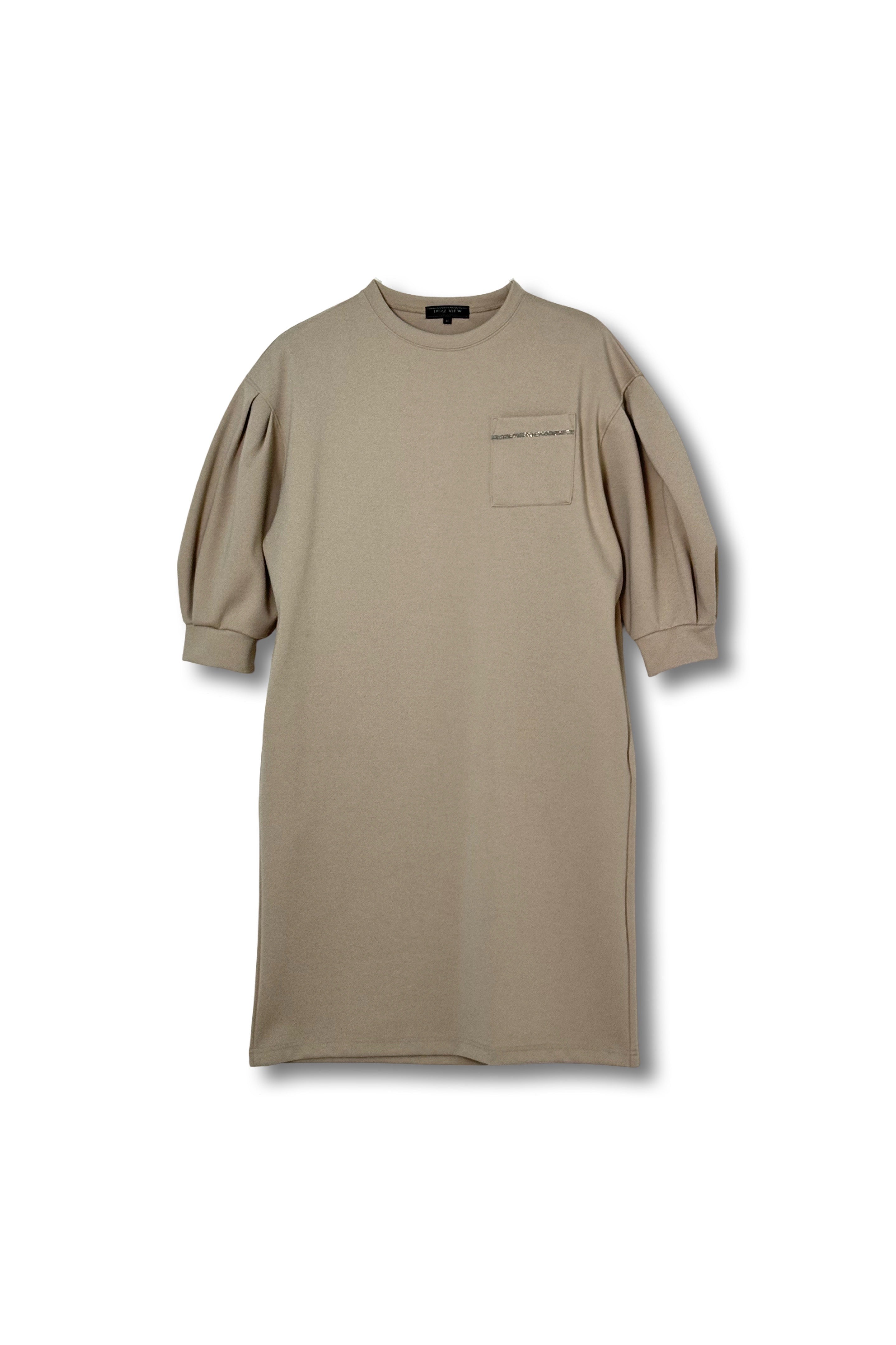 【25816000】ポンチ素材ボールチェーン付きドレス