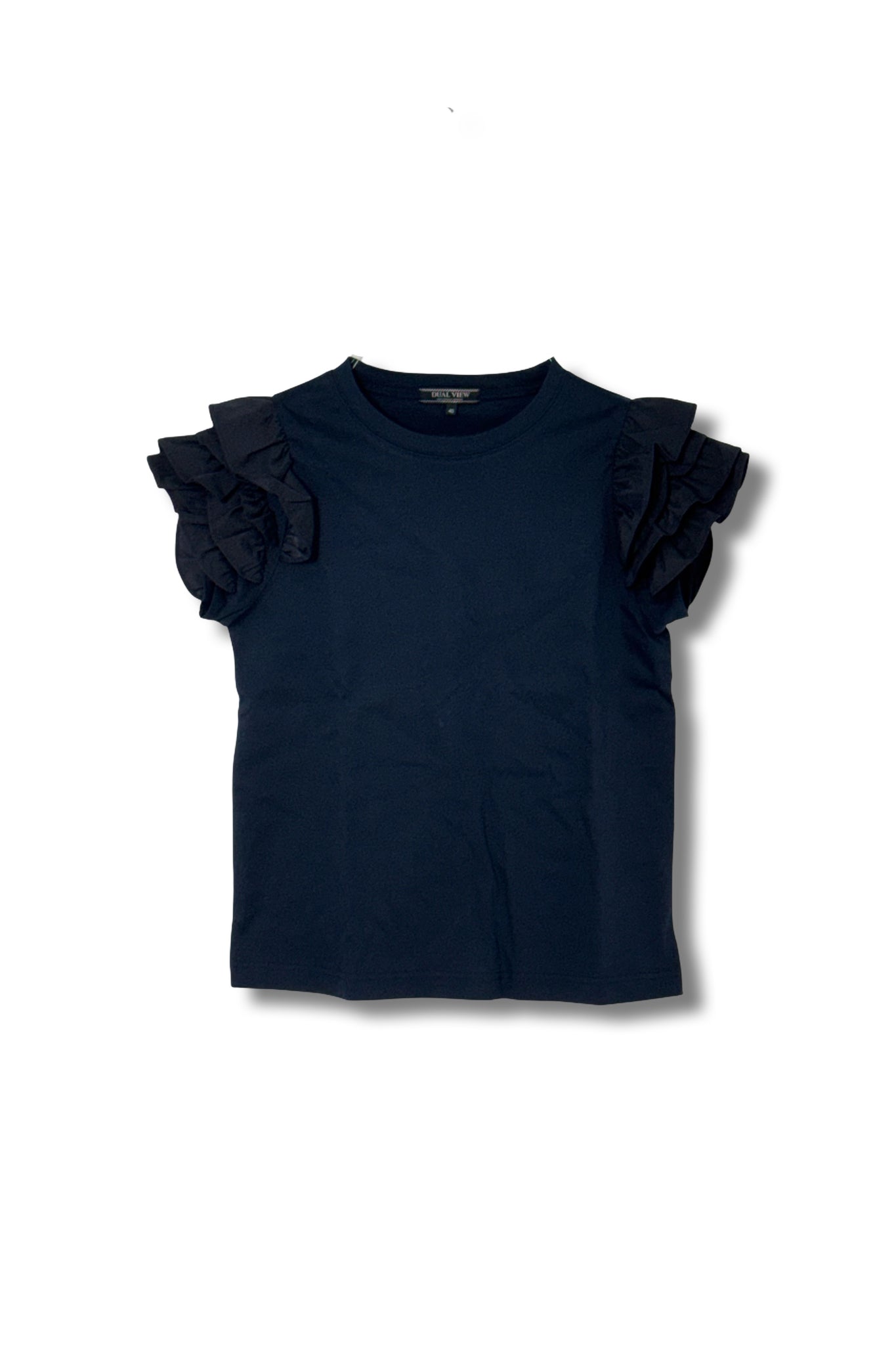 【25SS商品-25818001】タフタフリル袖Tシャツ