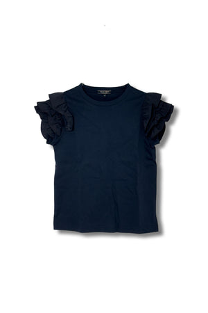 【25SS商品-25818001】タフタフリル袖Tシャツ