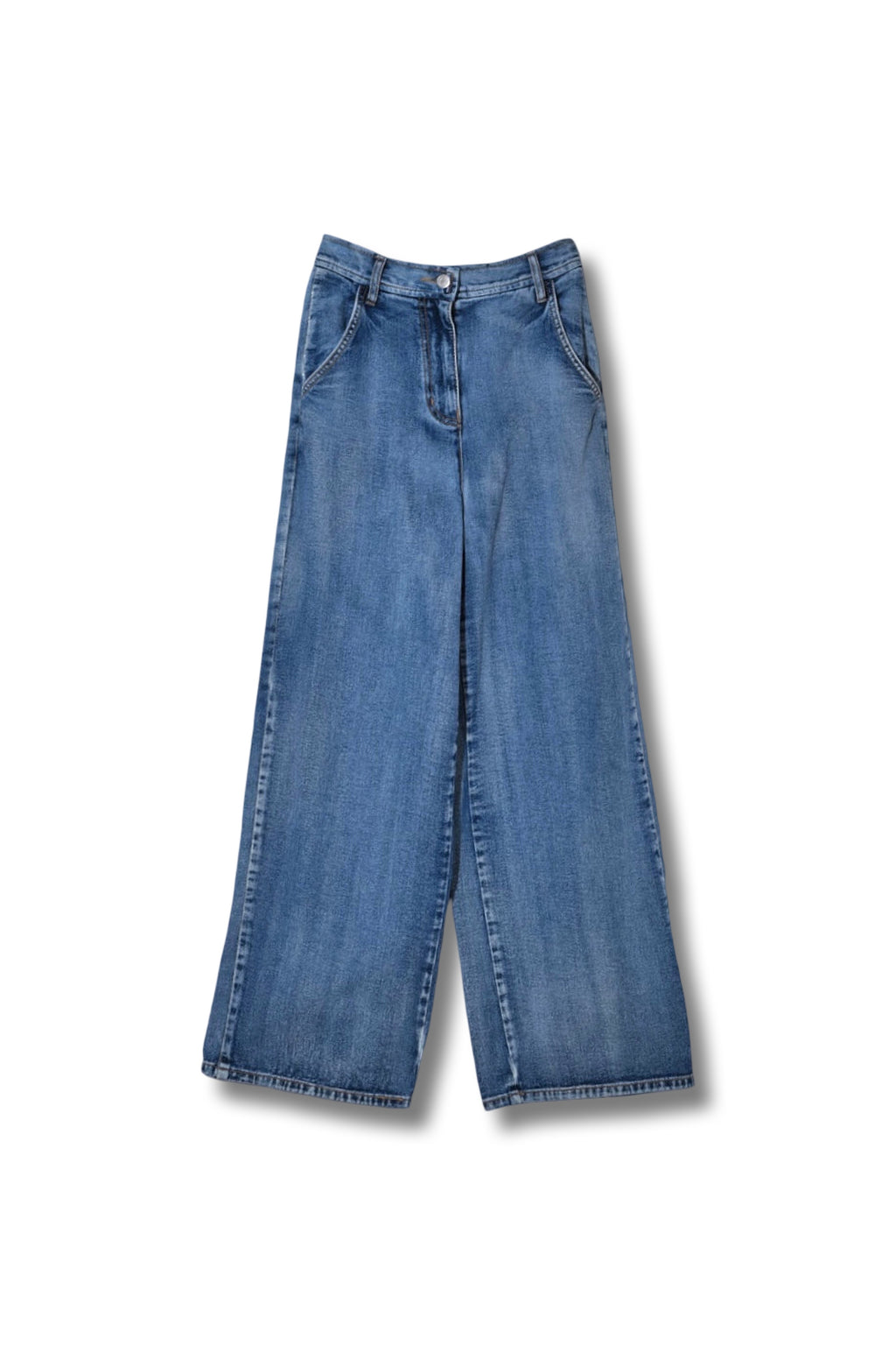 【991394001A】ボールチェーン付デニムワイドパンツ