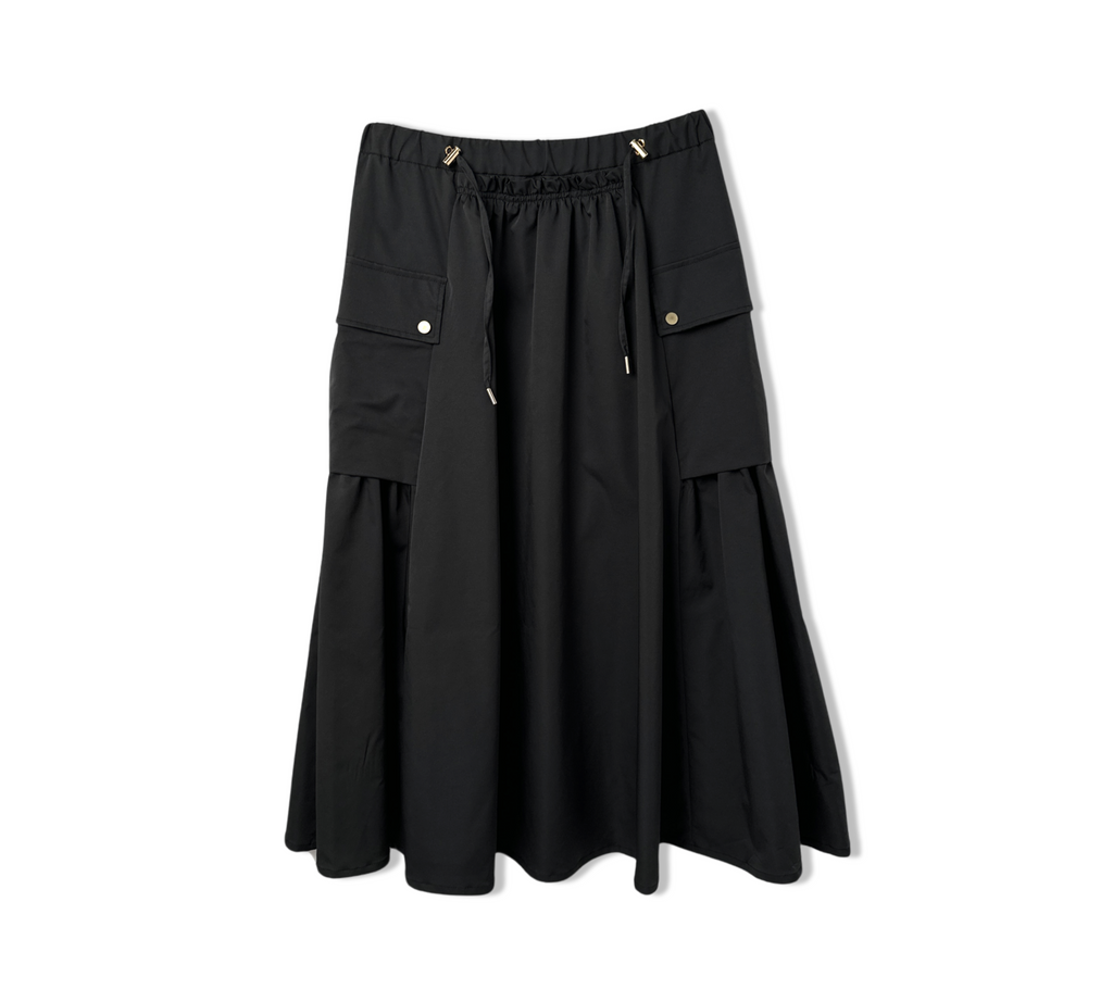 【23AW SALE商品】タフタフレアーカーゴスカート