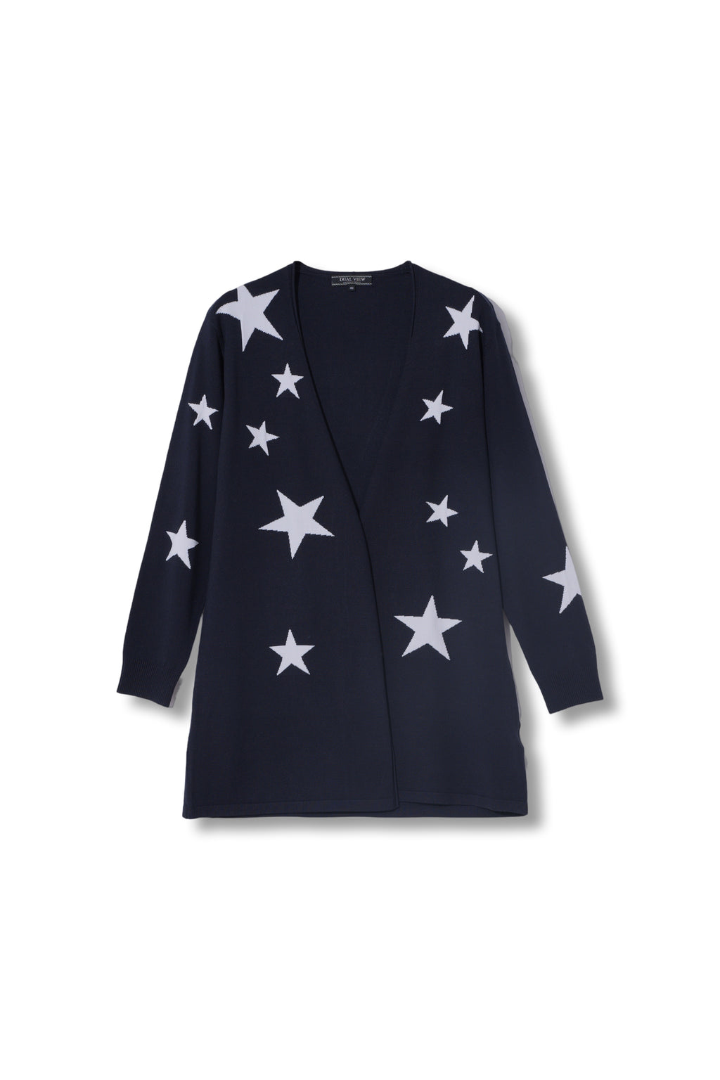 【25318008】星柄インターシャトッパーカーディガン