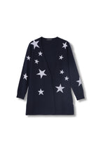 【25318008】星柄インターシャトッパーカーディガン