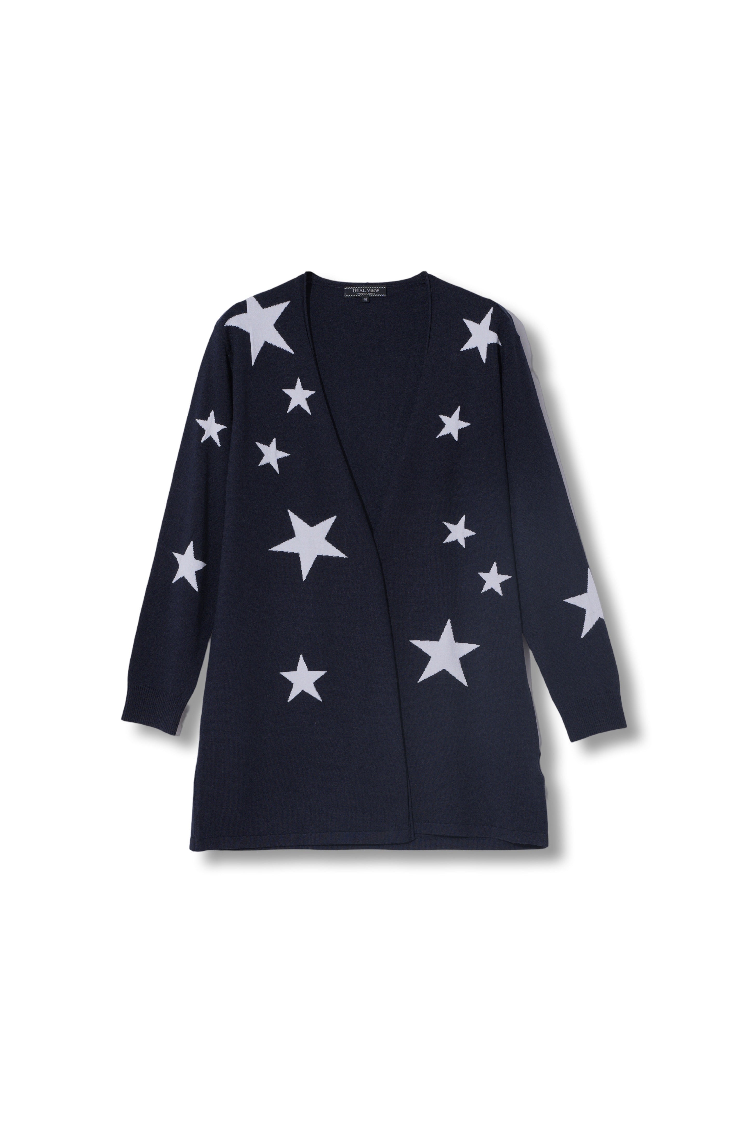【25318008】星柄インターシャトッパーカーディガン