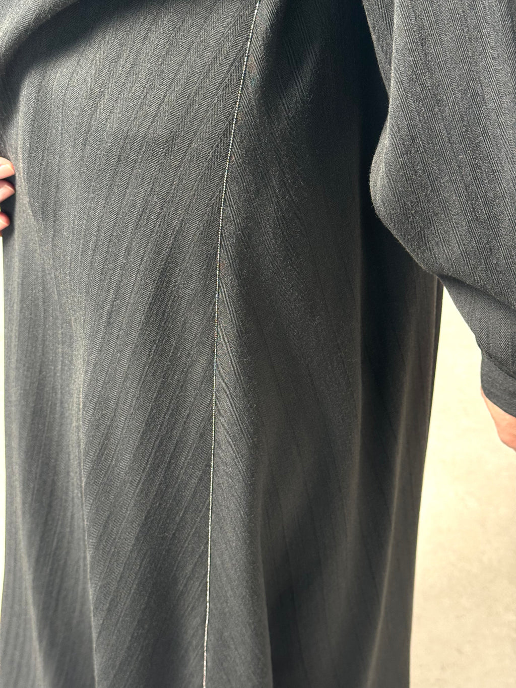 【25AW商品-25146014】サイドボールチェーンウールミックスシャツドレス