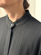 【25AW商品-25146014】サイドボールチェーンウールミックスシャツドレス