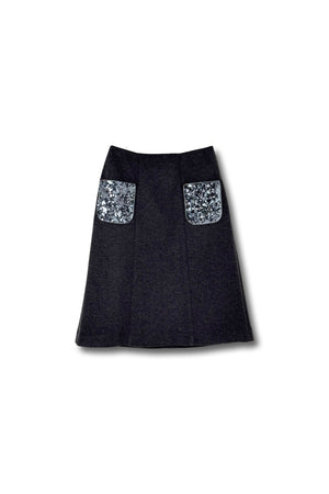 【24AW商品-24142013】スパンコールポケット付きスカート