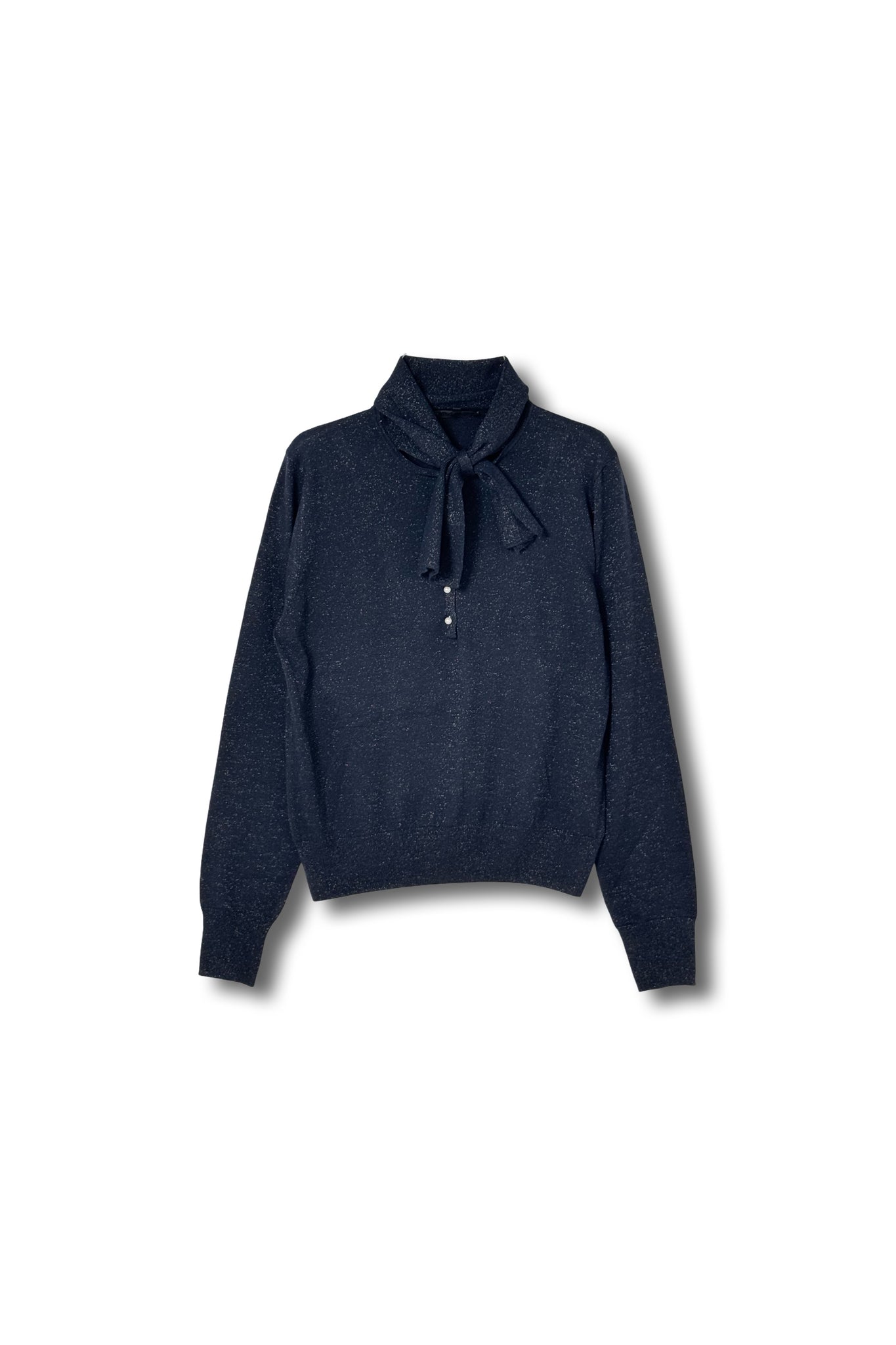 【24AW商品-24348005】ボウタイラメミックスニット