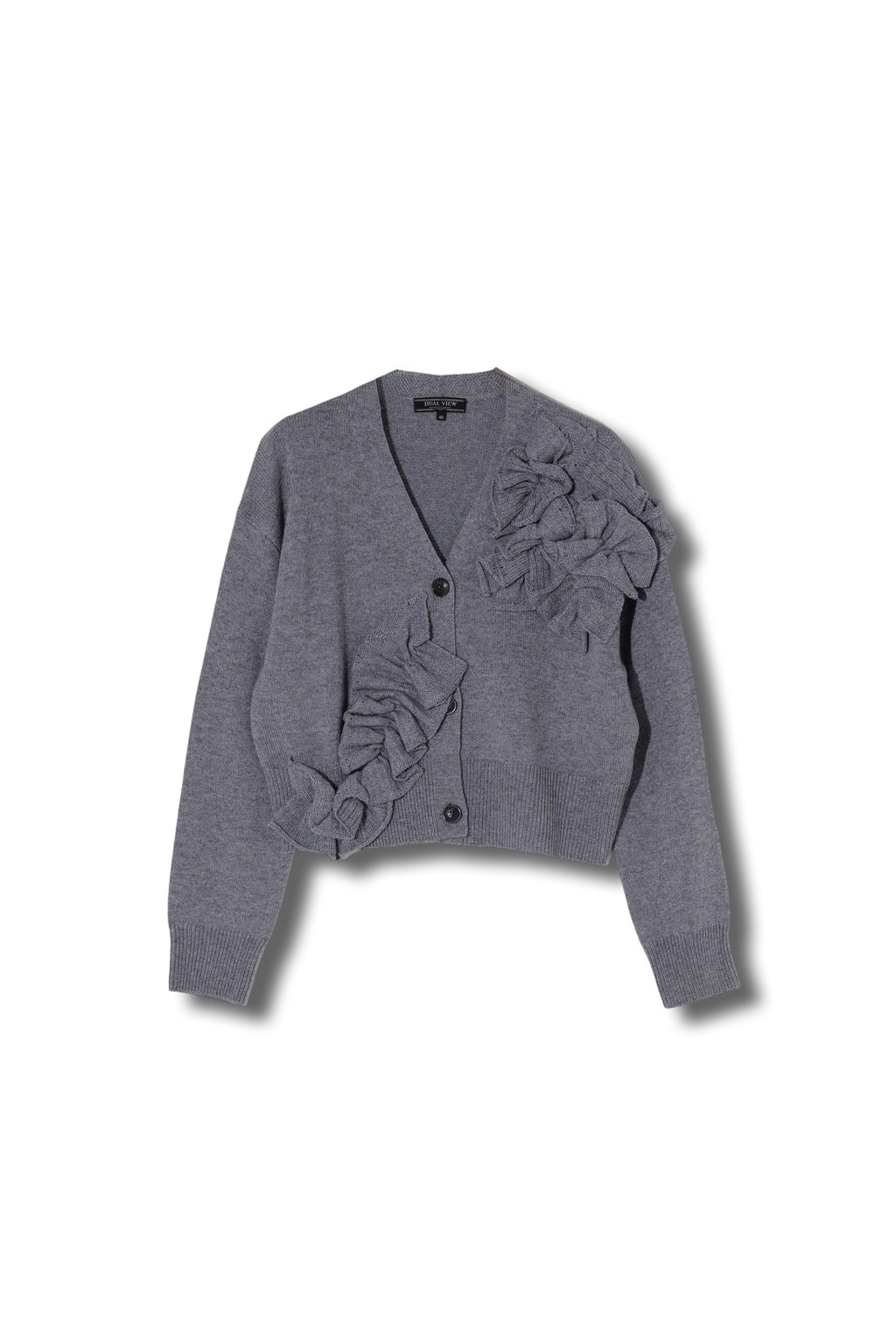 【25AW商品-25358074】フリルフラワーモチーフVネックカーディガン