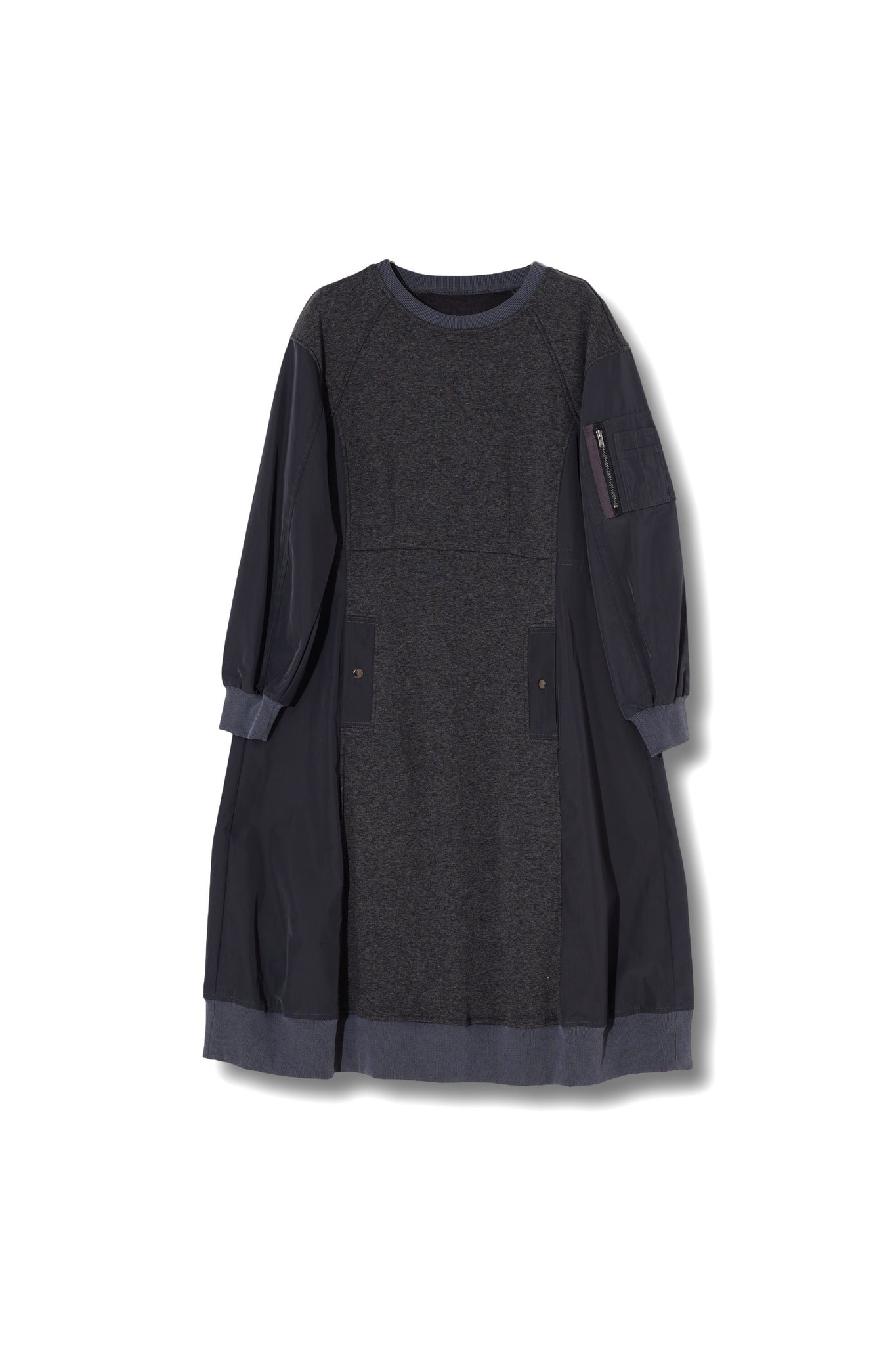 【25AW商品-25856003】裏ファー加工スウェット、タフタコンビワンピース