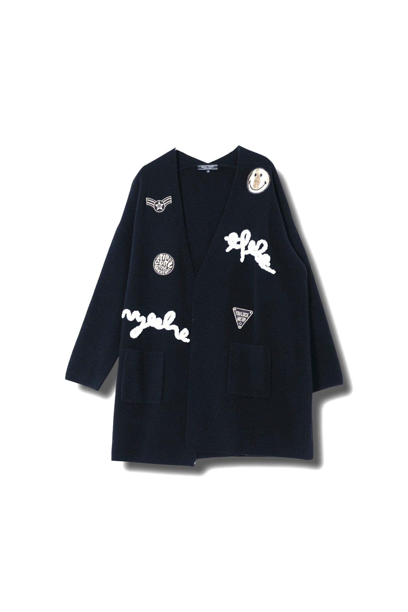 【25AW商品-25348059】ワッペン付きトッパーコーディガン