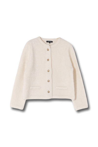 25AW商品-25358087】ループモヘアメタル釦付きニットジャケット