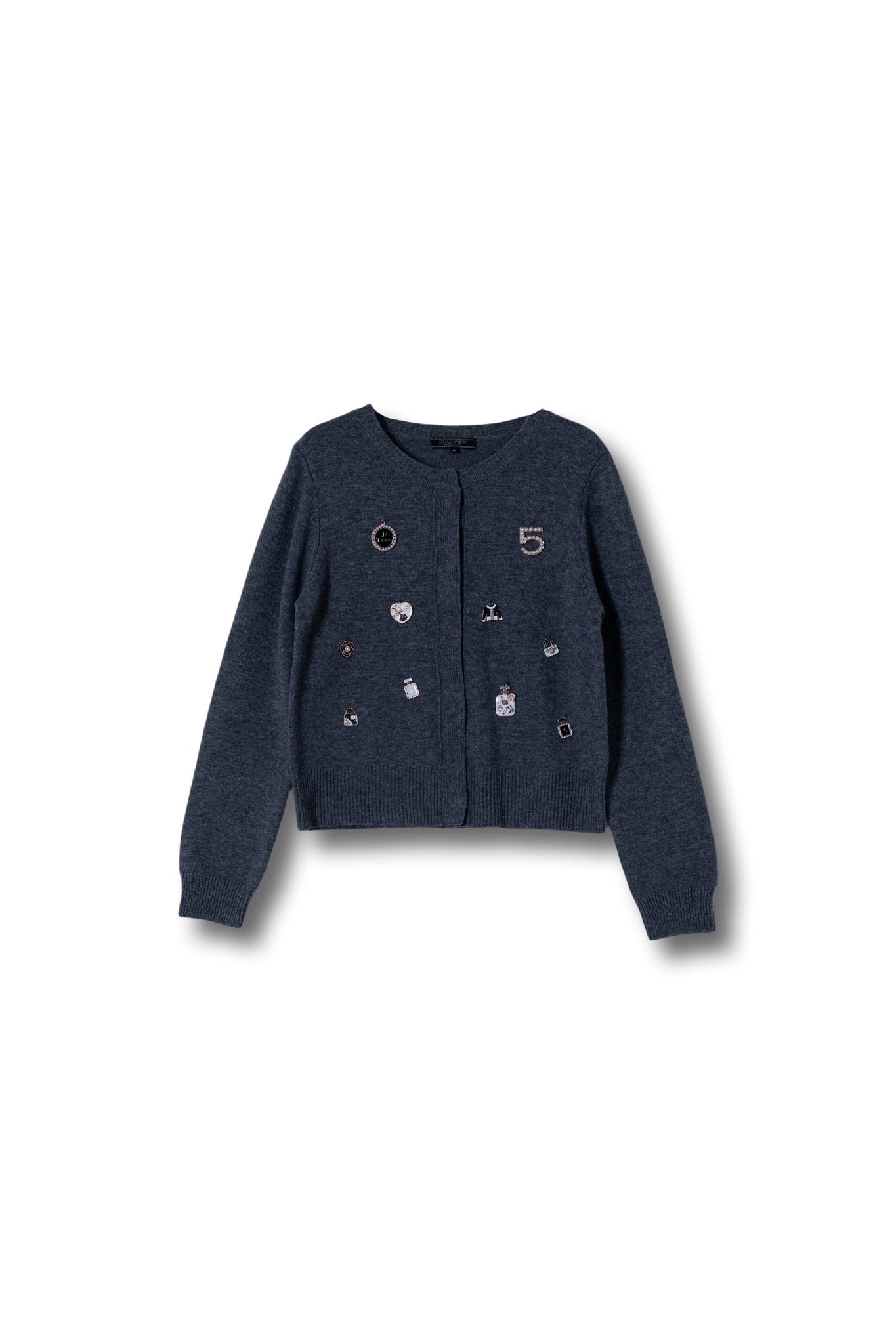 【25AW商品-25348056】モチーフ付きカーディガン