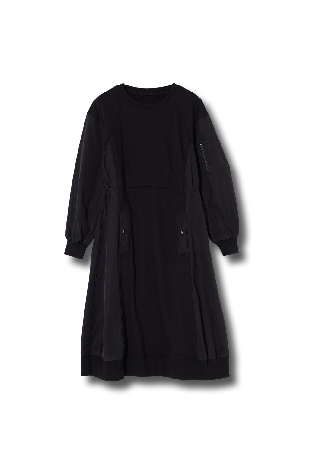 【25AW商品-25856003】裏ファー加工スウェット、タフタコンビワンピース