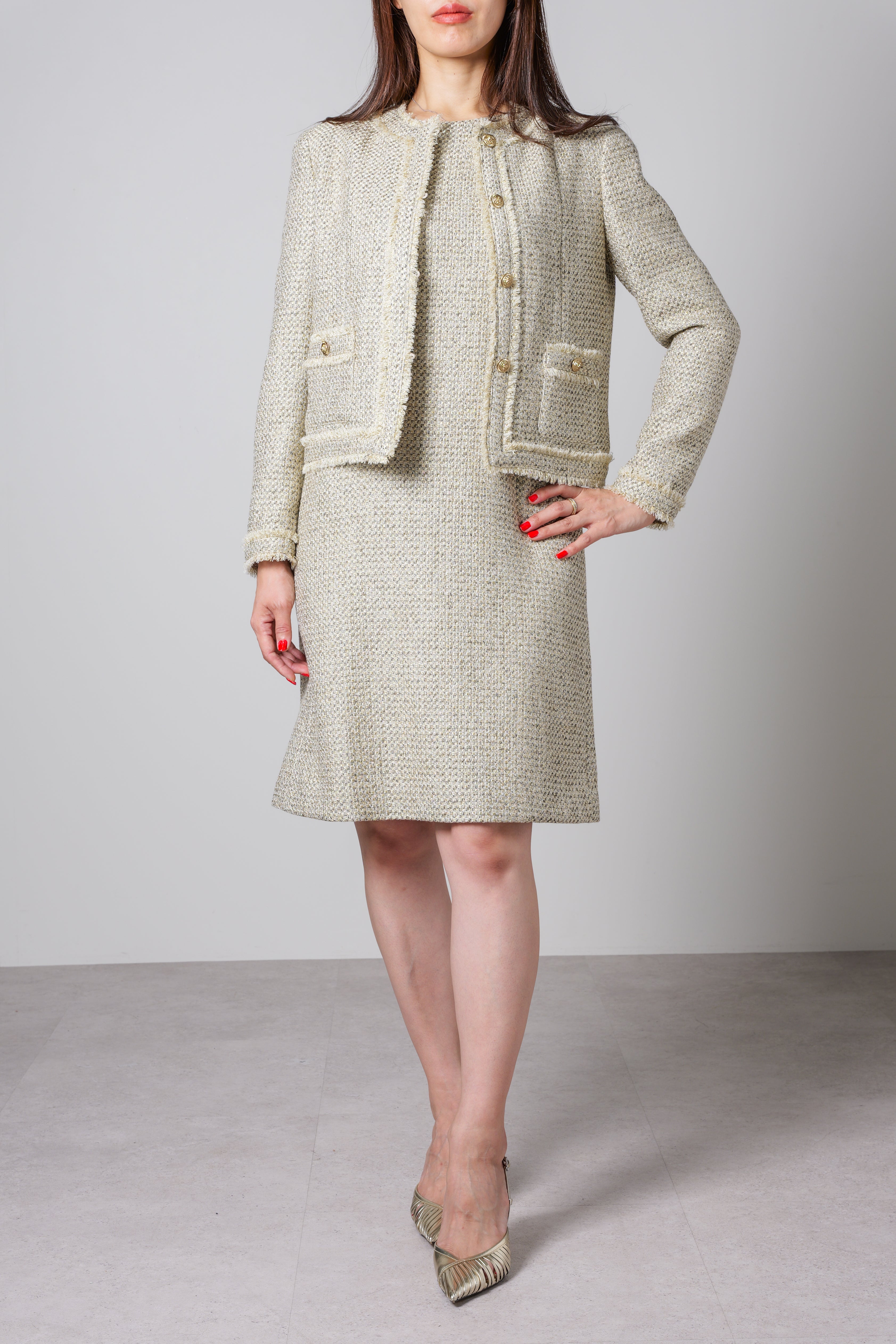 【24AW商品-24153024】ラメツイードジャケット