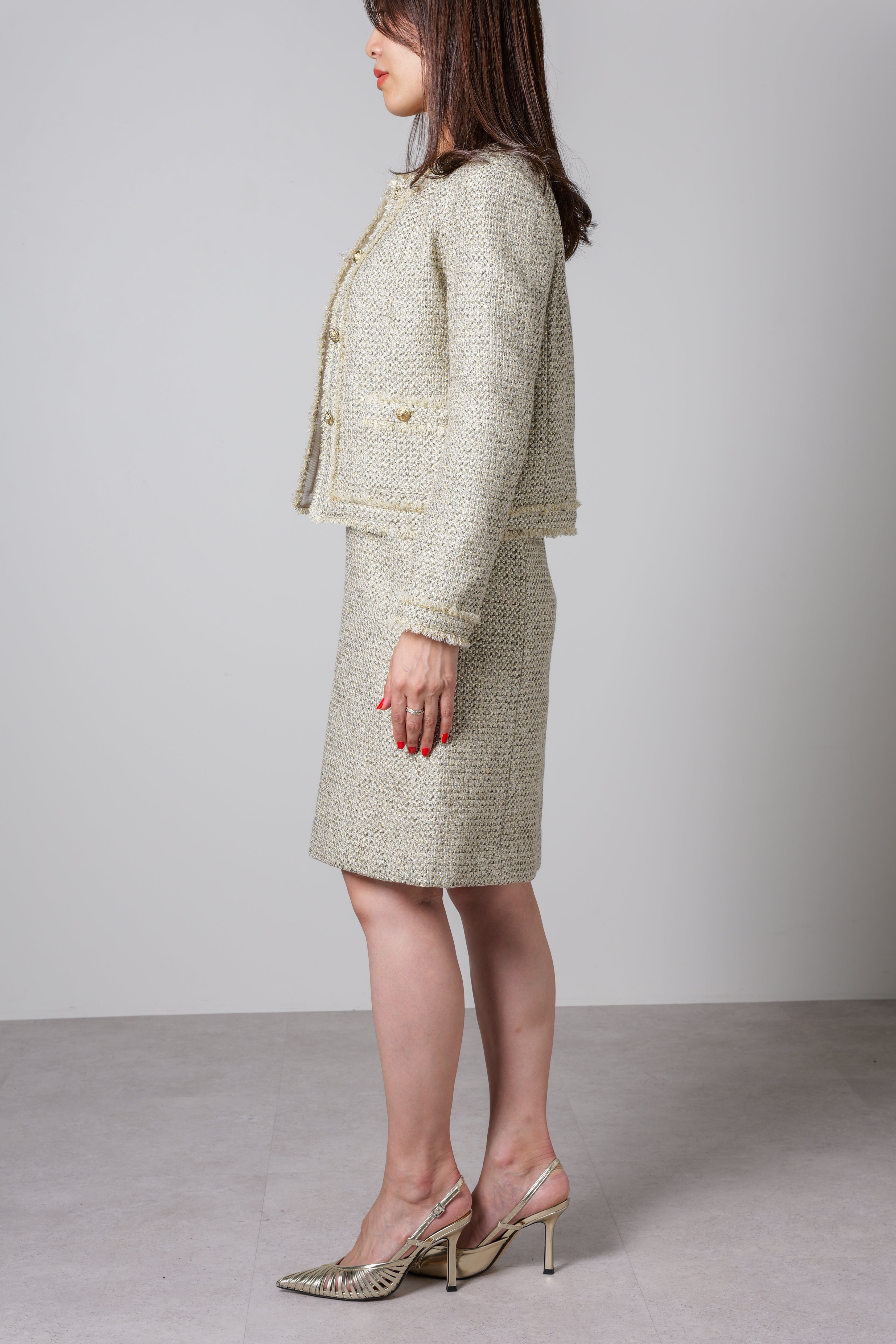 【24AW商品-24153024】ラメツイードジャケット