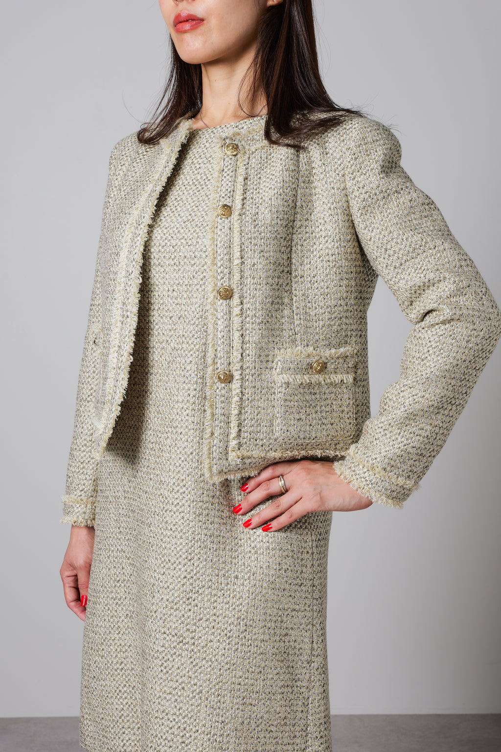 【24AW商品-24153024】ラメツイードジャケット