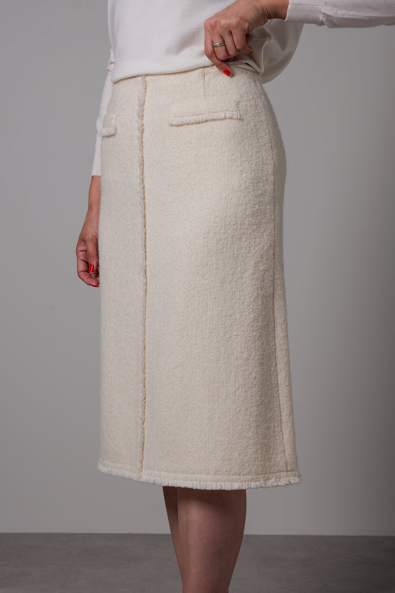 【24AW商品-24152018】リングツイード台形skirt