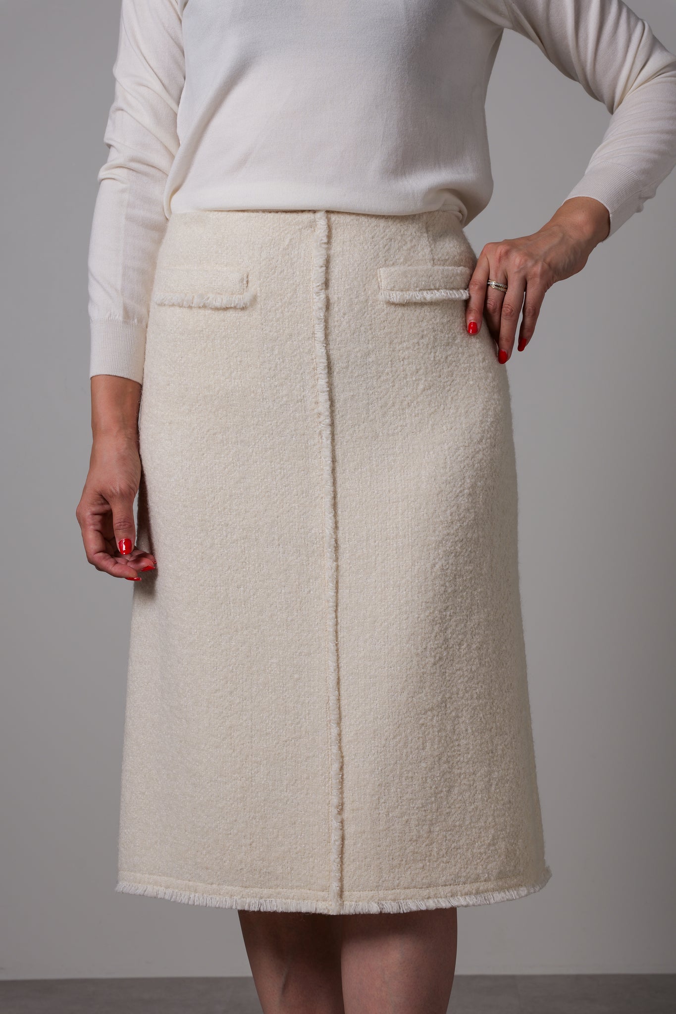 【24AW商品-24152018】リングツイード台形skirt